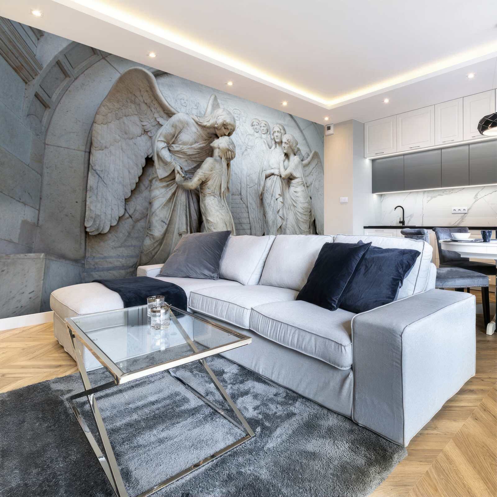 Papier peint composition de sculptures d'anges