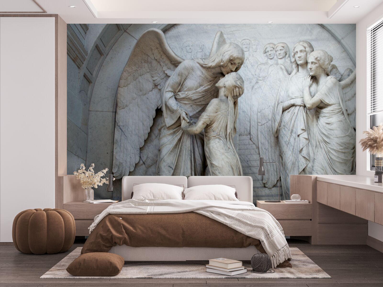 Papier peint composition de sculptures d'anges