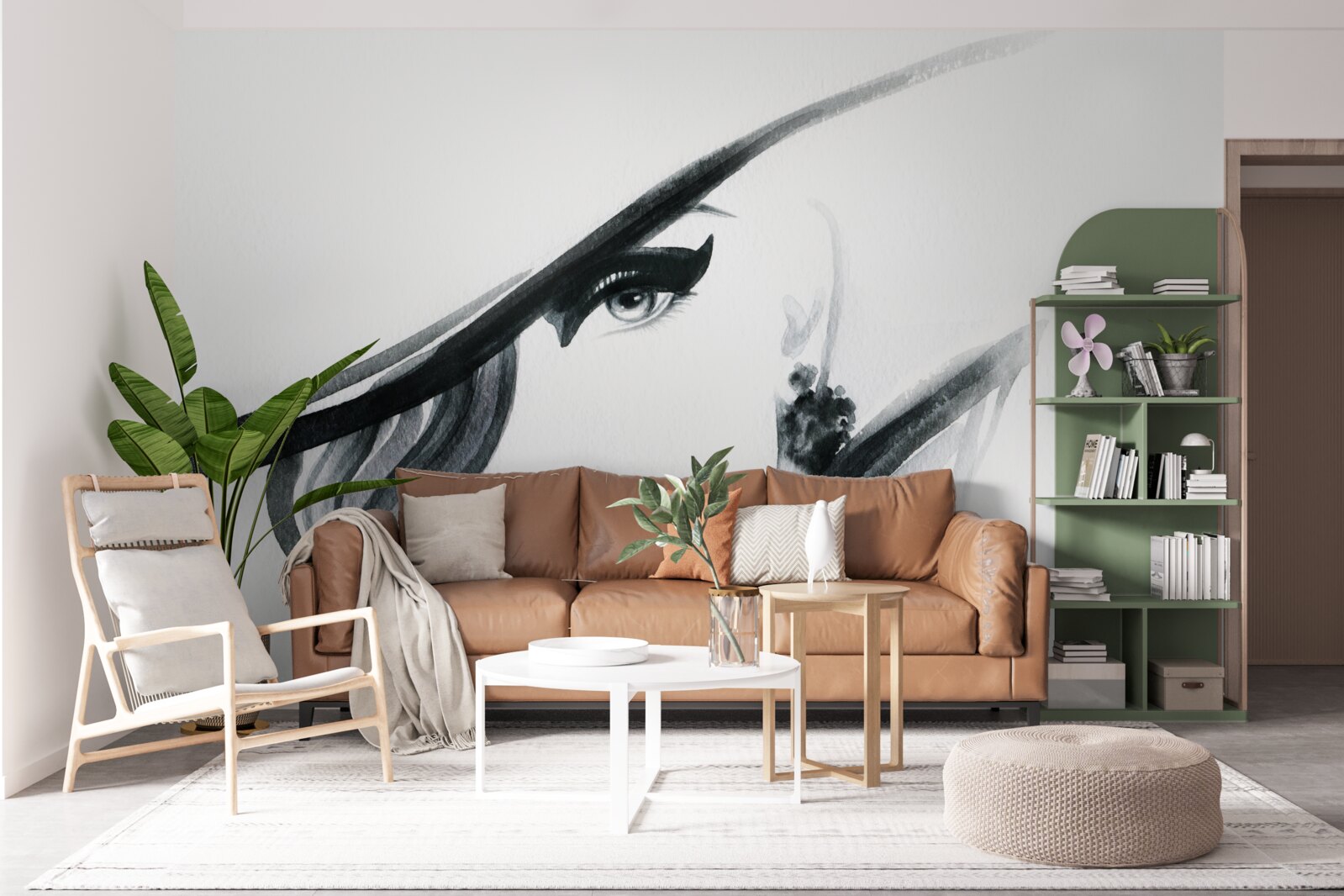 Papier peint image d'une fille aux lèvres rouges