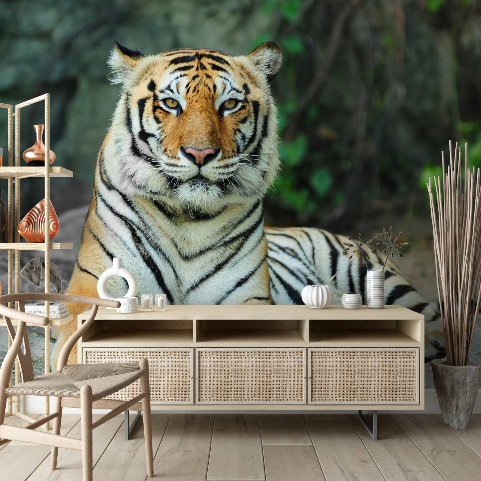 Papier peint beau tigre en vacances
