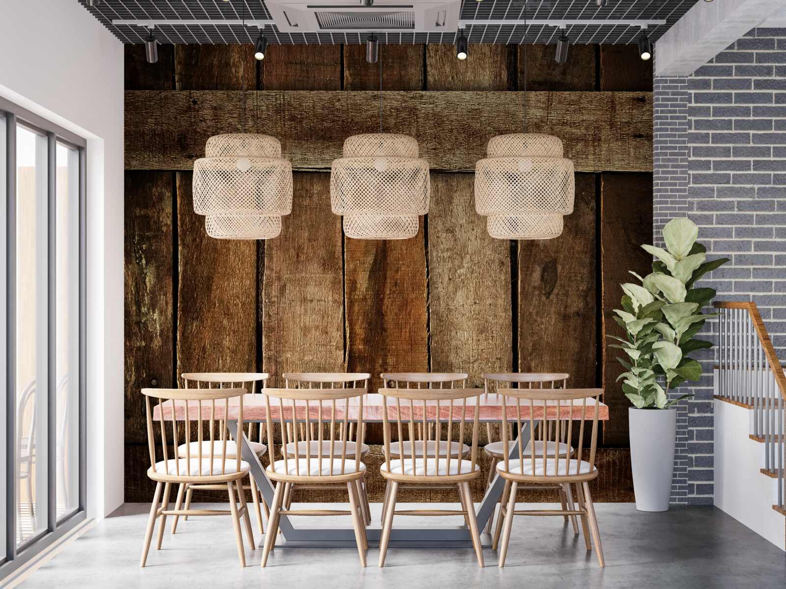 Papier peint planches de clôture en bois