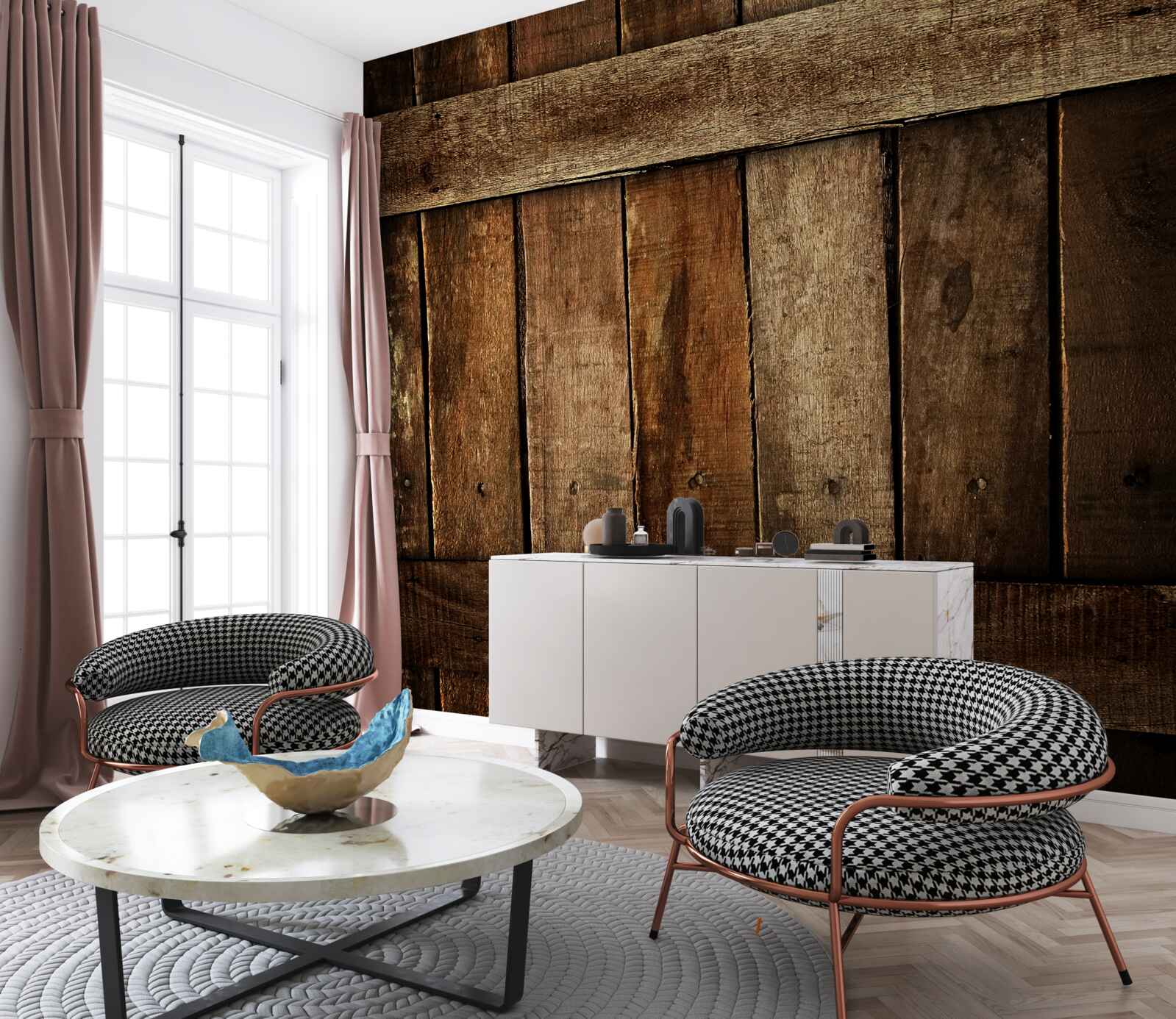 Papier peint planches de clôture en bois