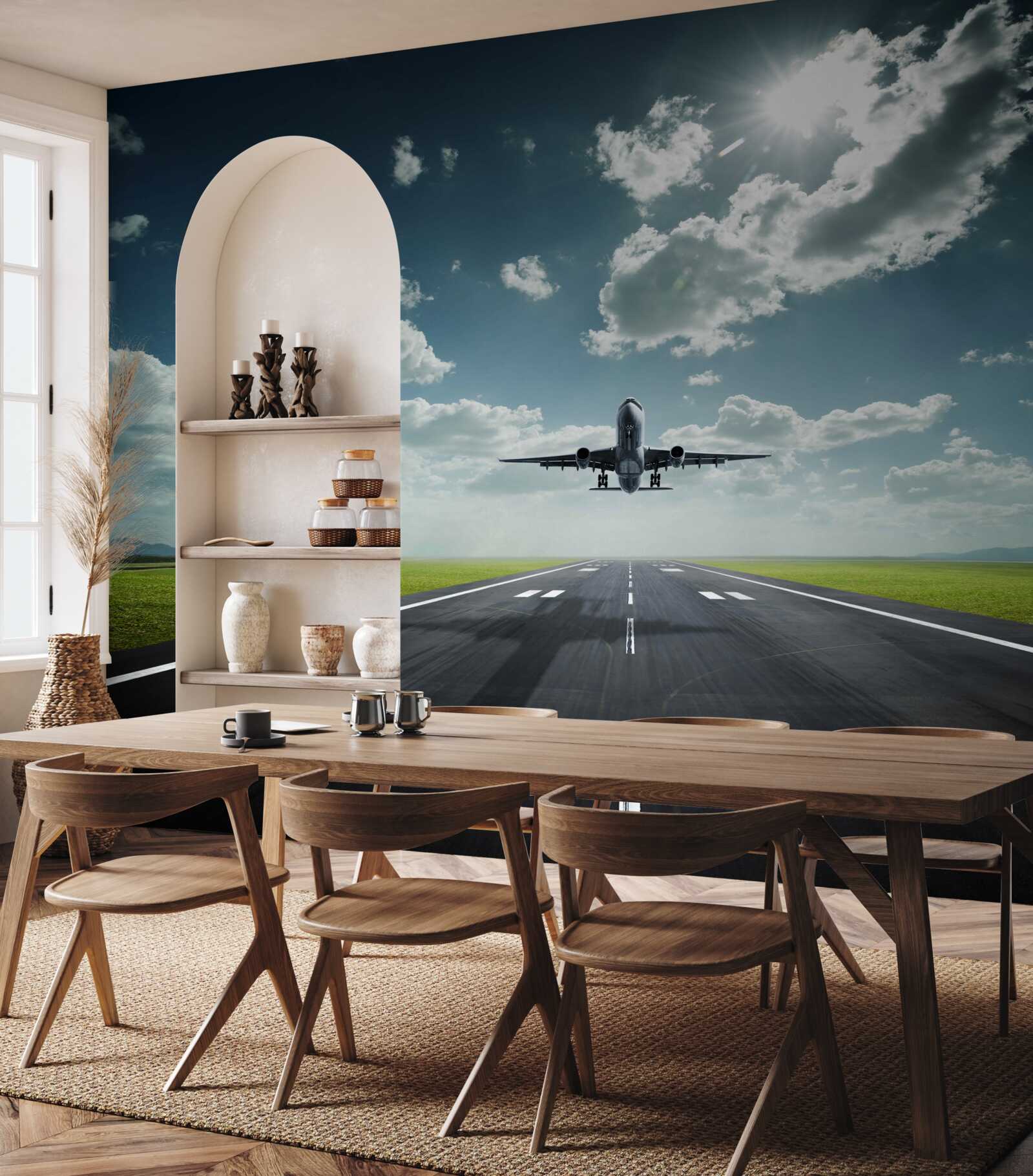 Papier peint l'avion décolle de la piste