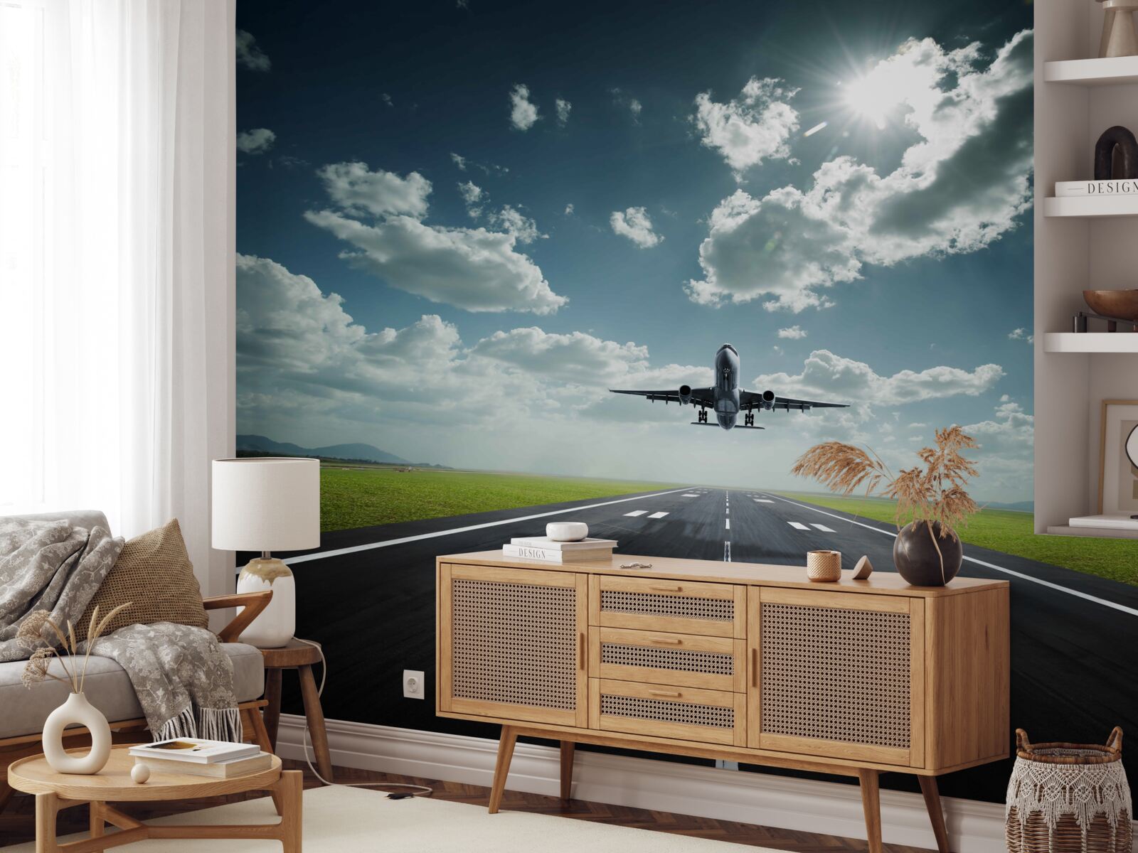 Papier peint l'avion décolle de la piste