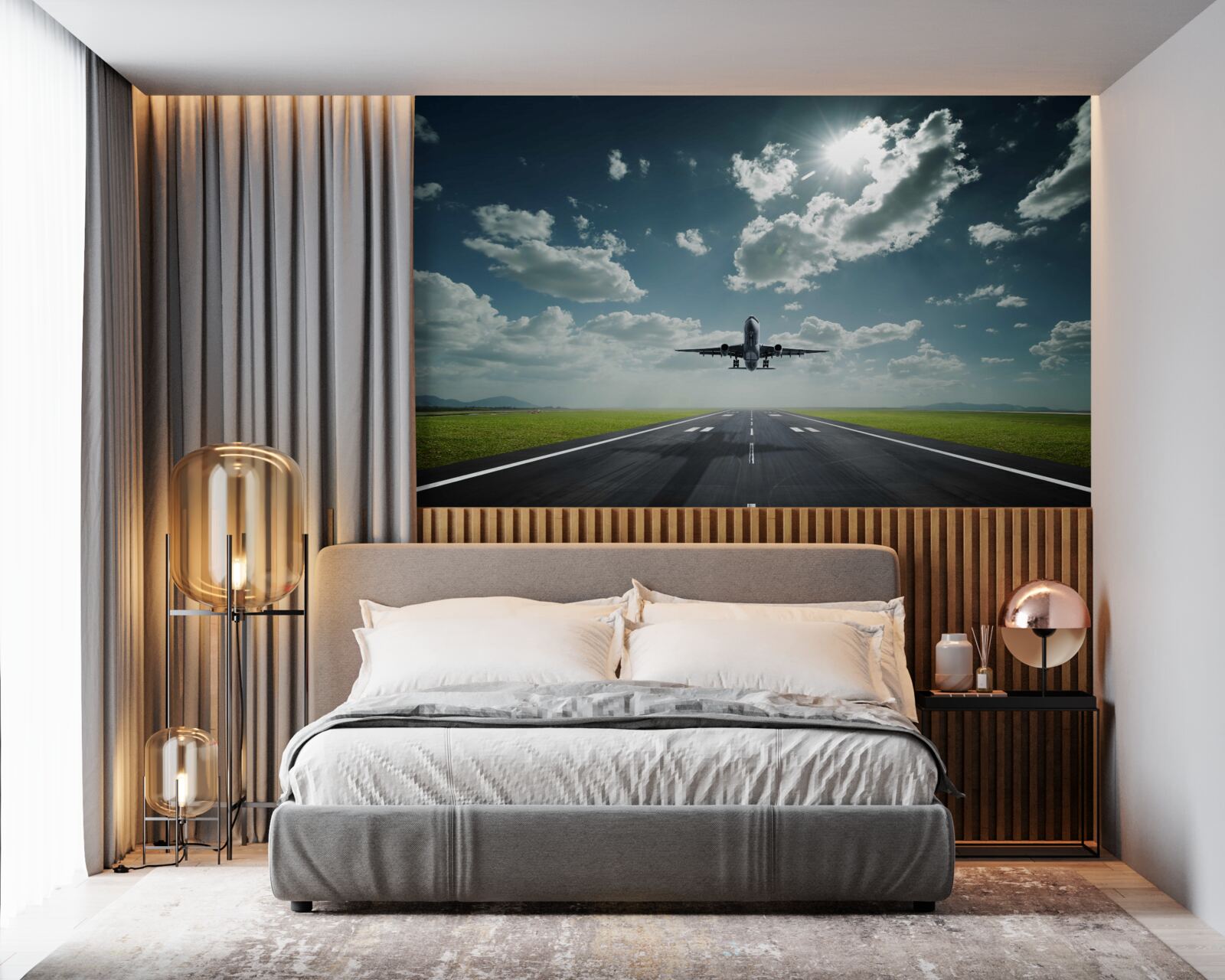 Papier peint l'avion décolle de la piste