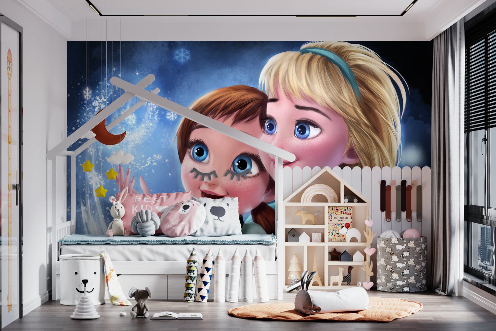 Papier peint deux filles souriantes