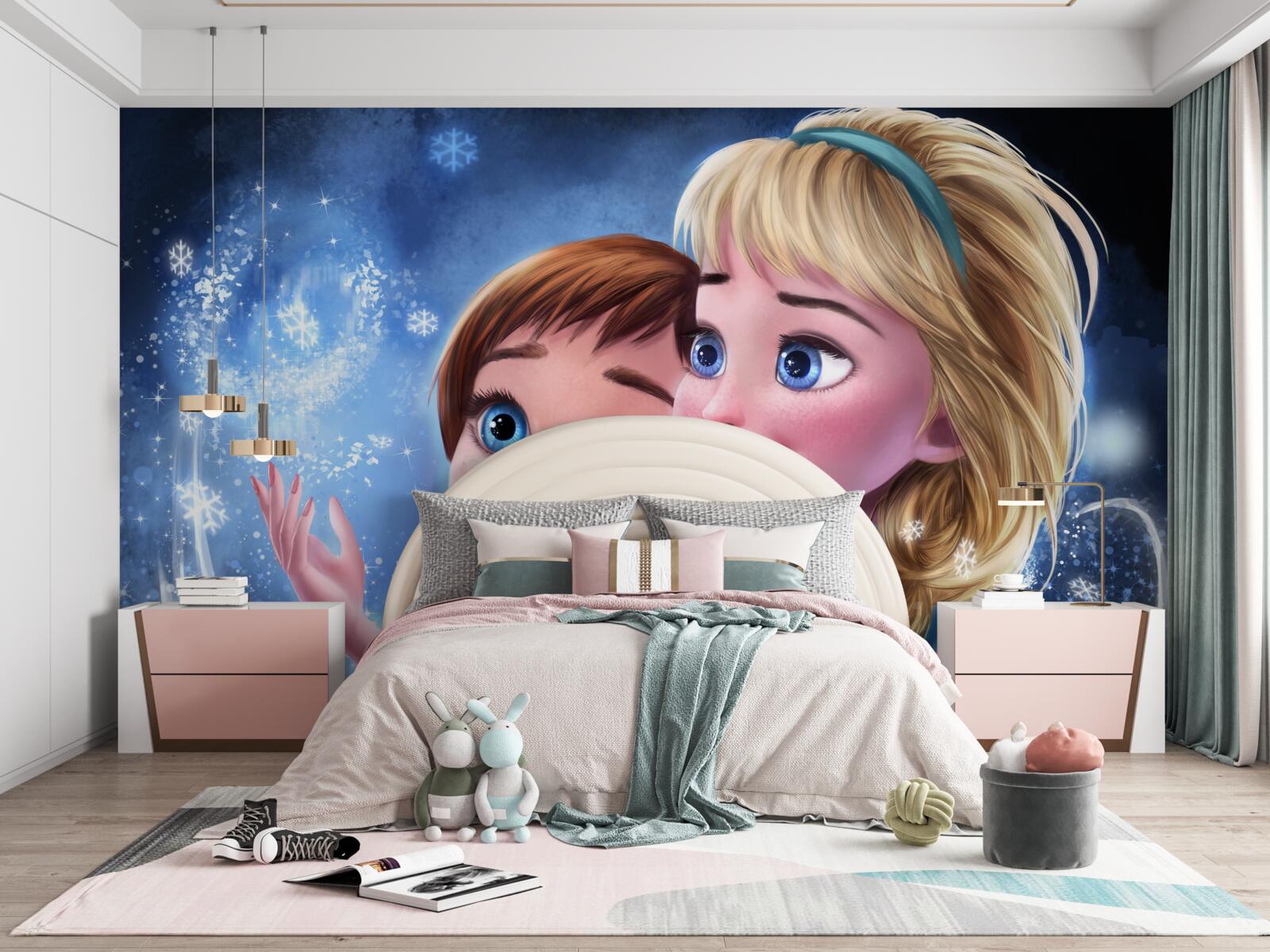 Papier peint deux filles souriantes