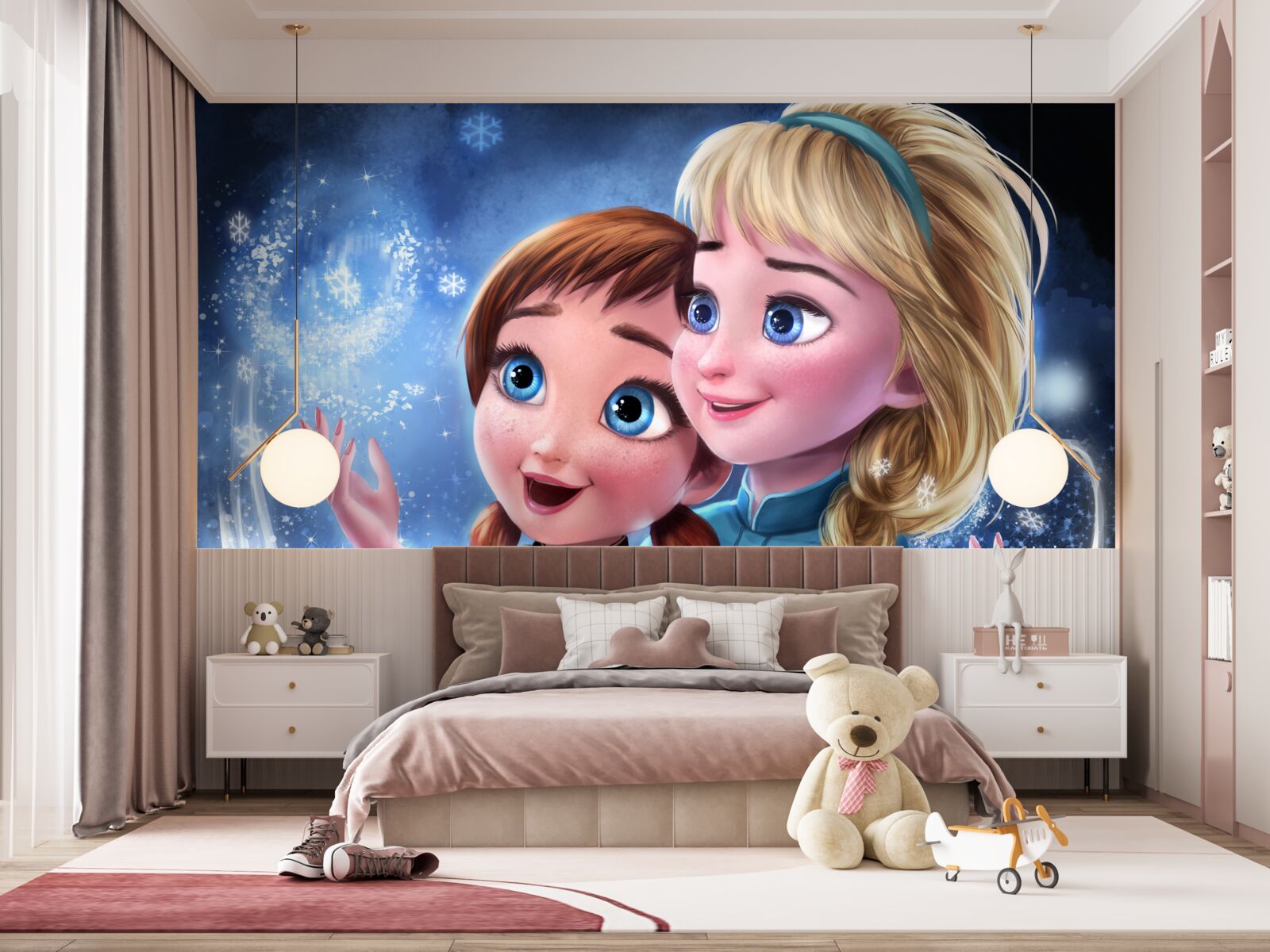 Papier peint deux filles souriantes