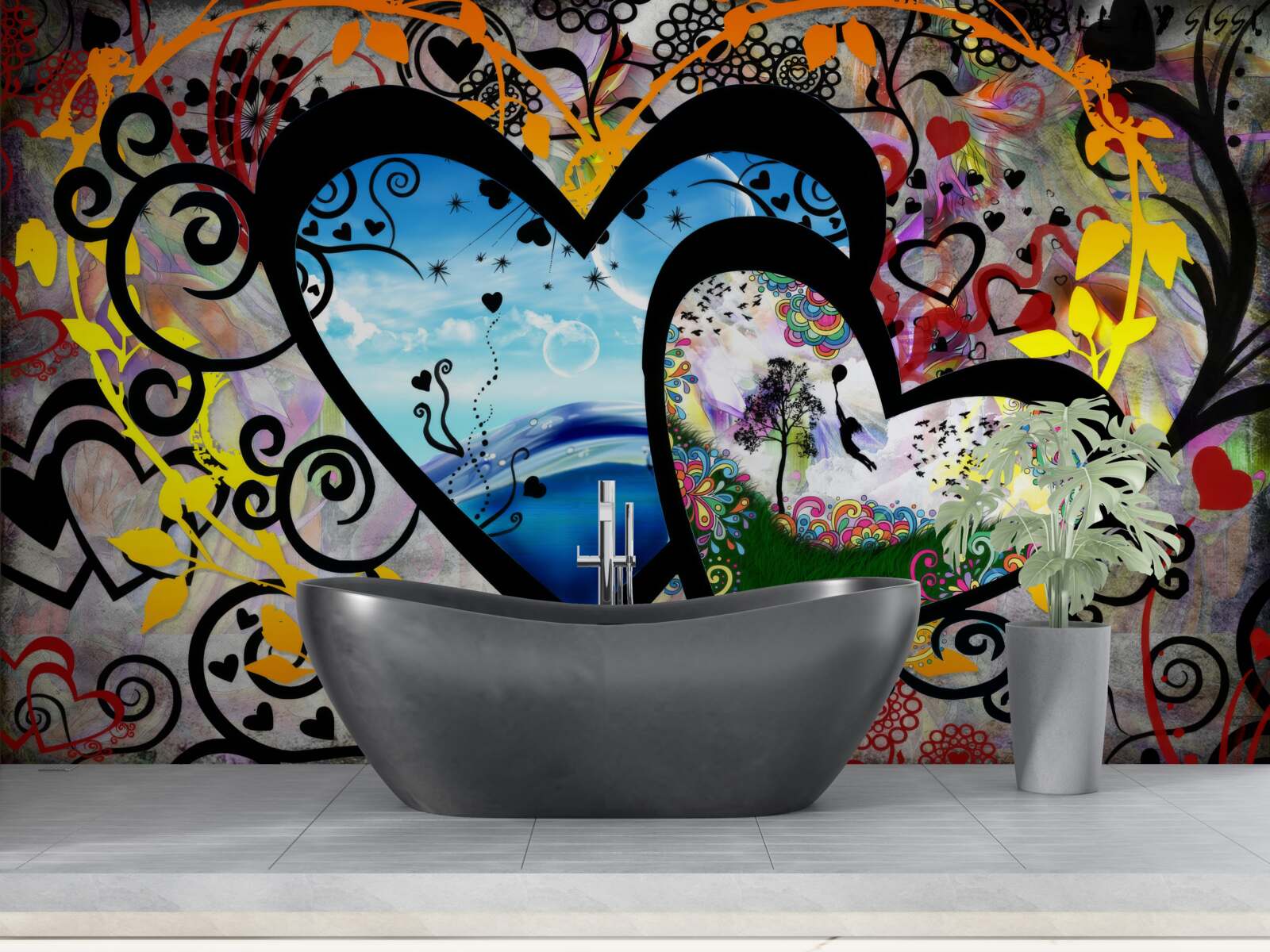 Papier peint deux âmes sombres