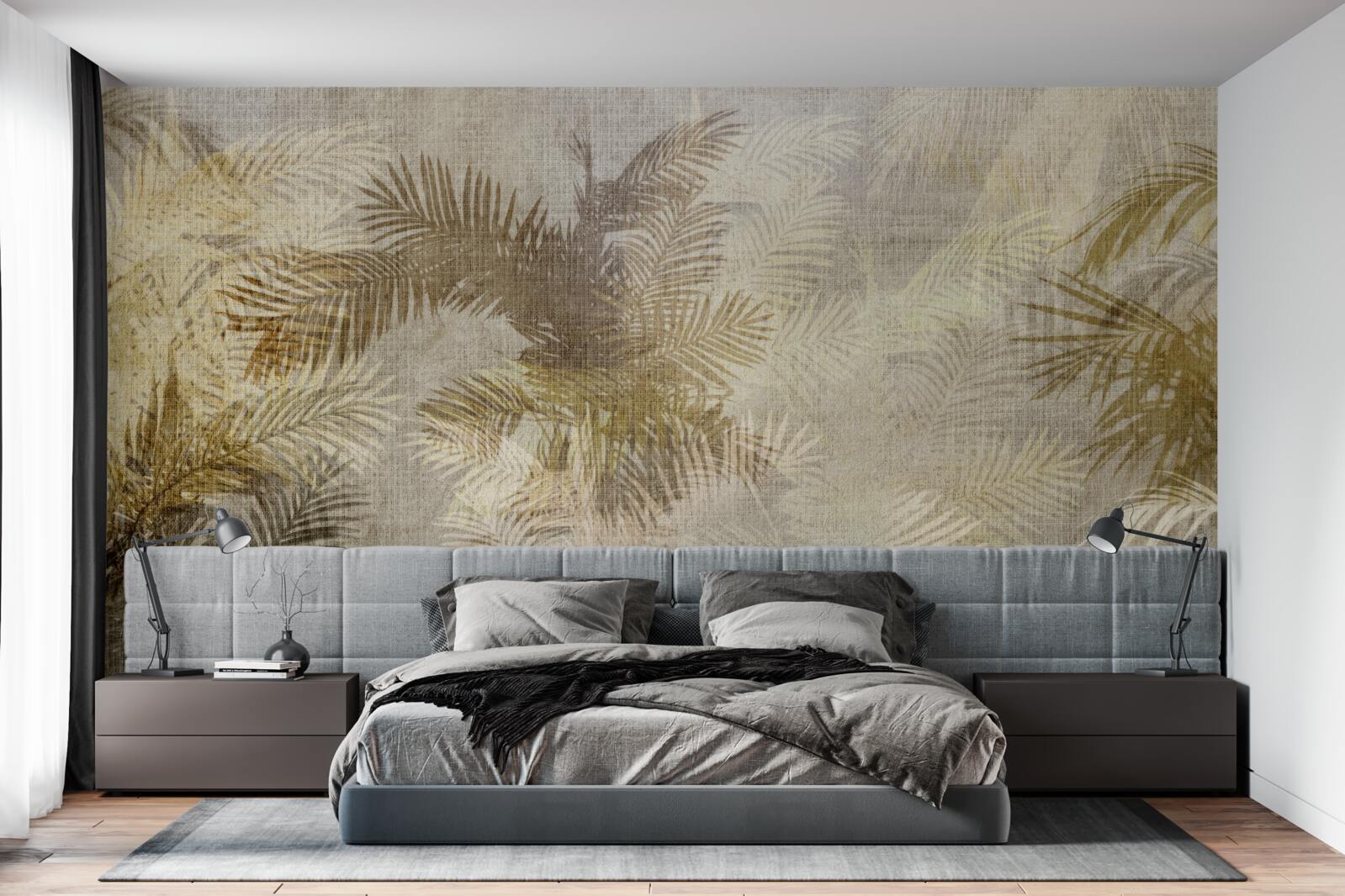 Papier peint peinture d'arrière-plan avec des feuilles de fougère