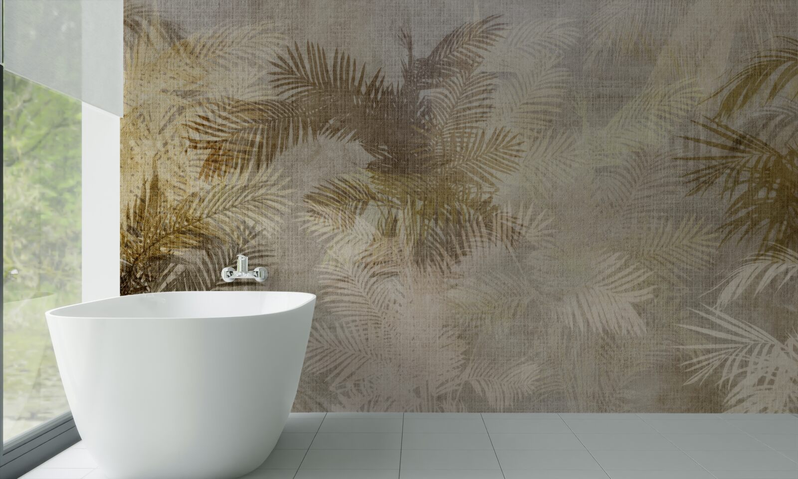 Papier peint peinture d'arrière-plan avec des feuilles de fougère