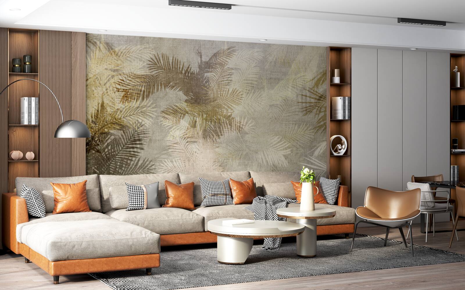 Papier peint peinture d'arrière-plan avec des feuilles de fougère