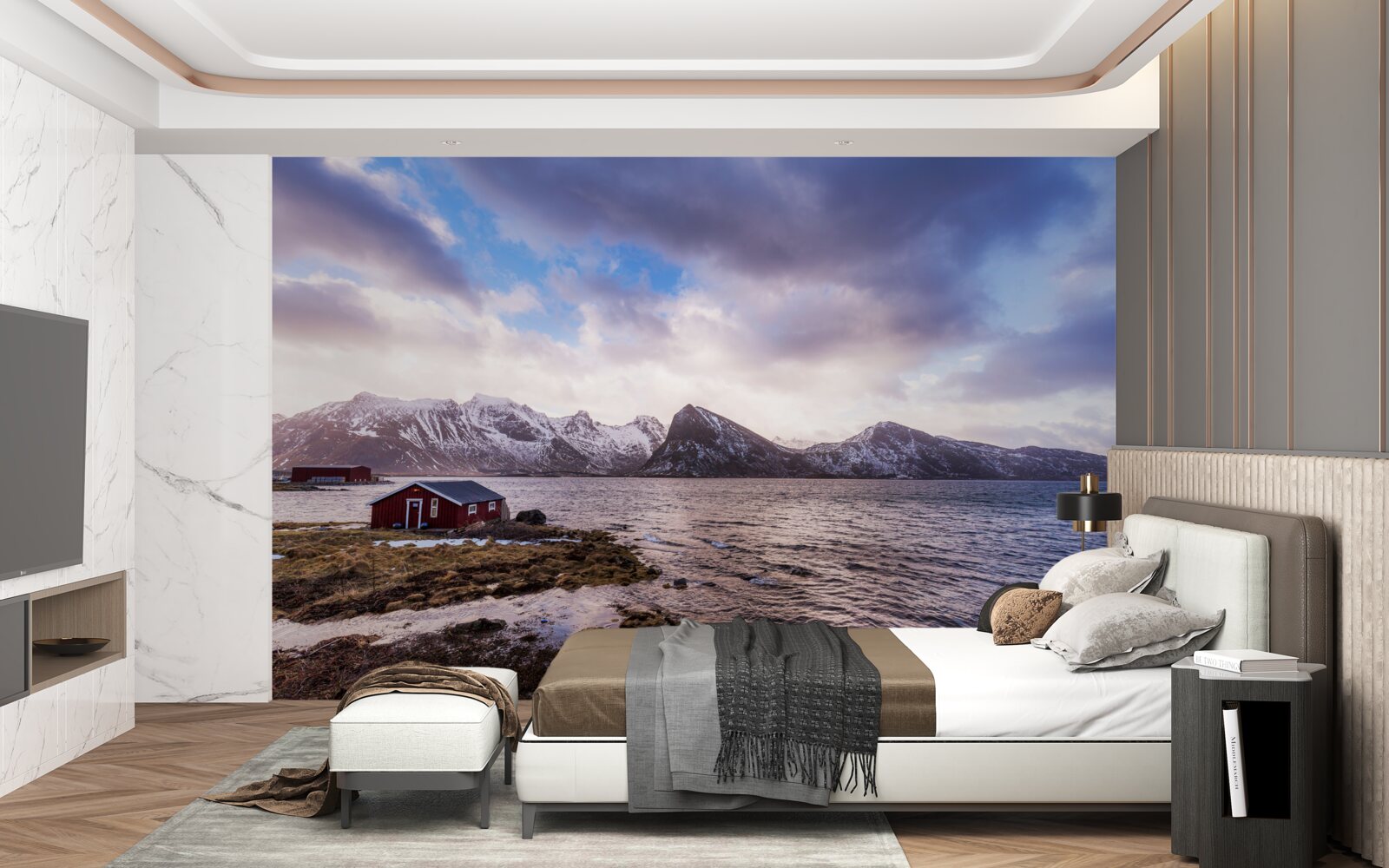 Papier peint ciel, nuages et eau