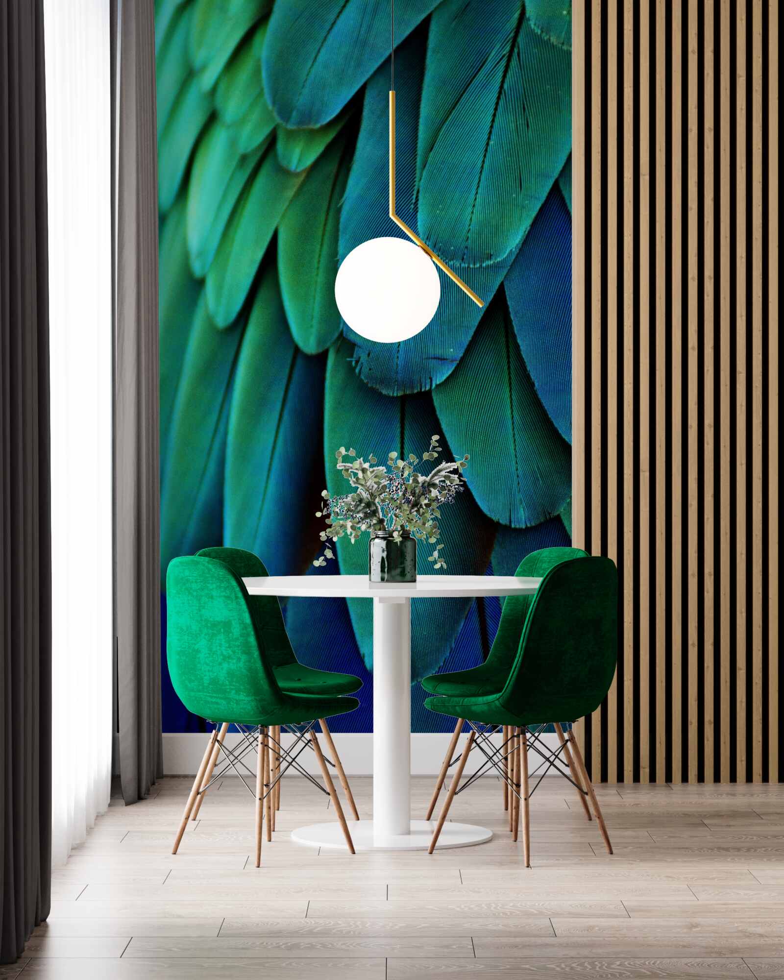 Papier peint les feuilles sont grandes et vertes foncées