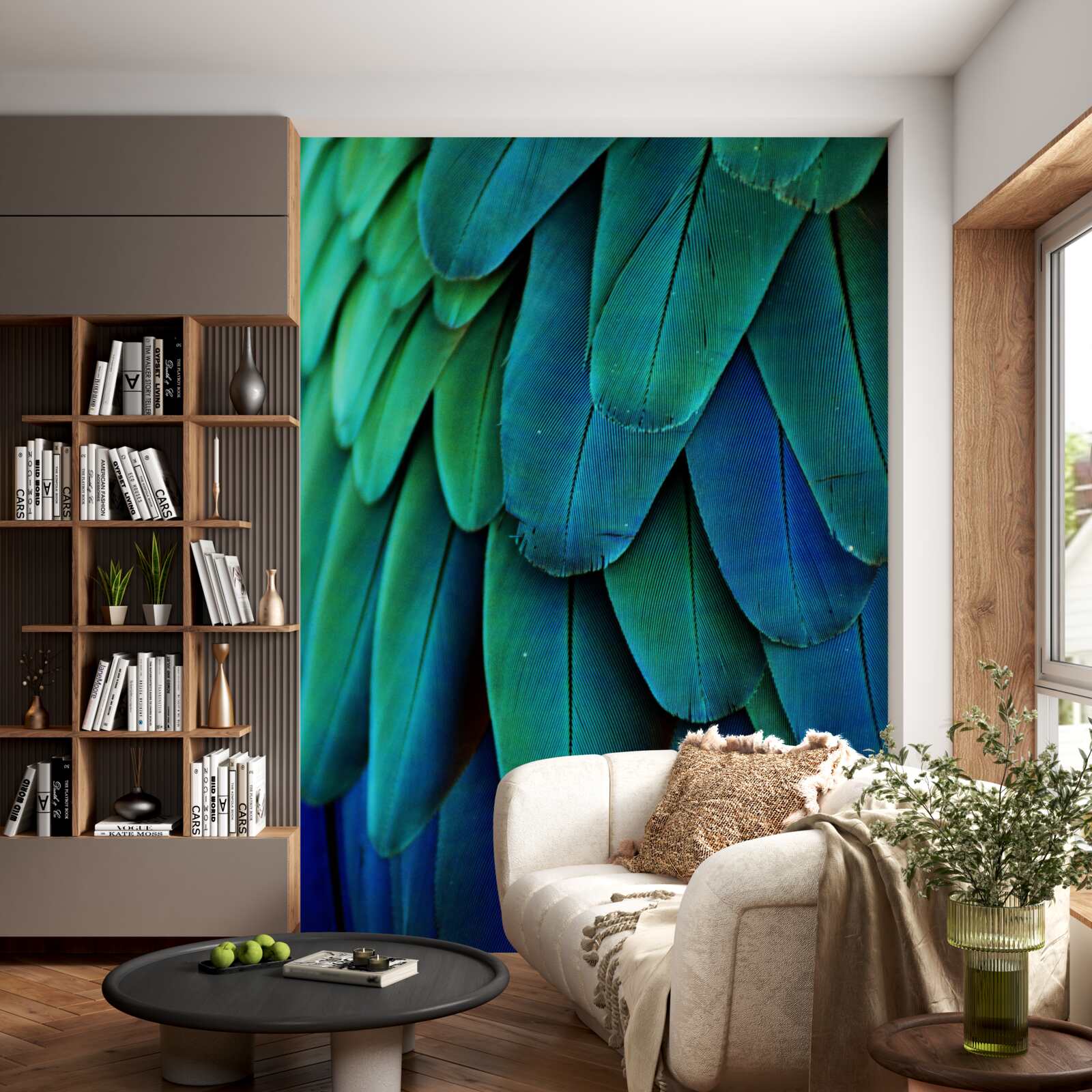 Papier peint les feuilles sont grandes et vertes foncées