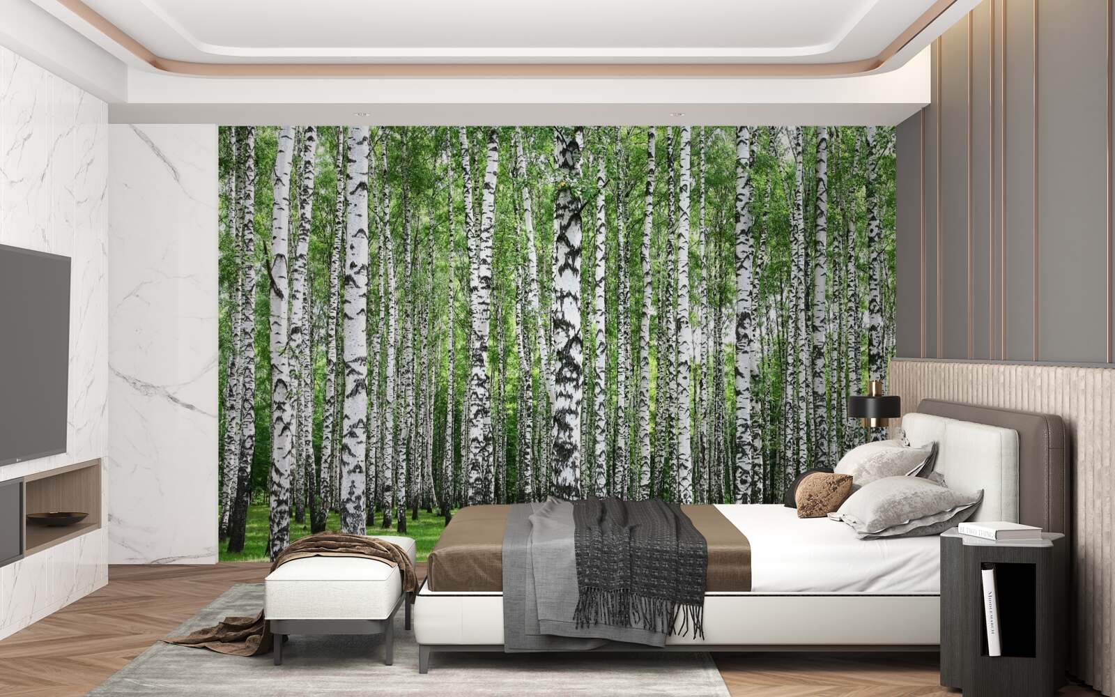 Papier peint vaste birch grove