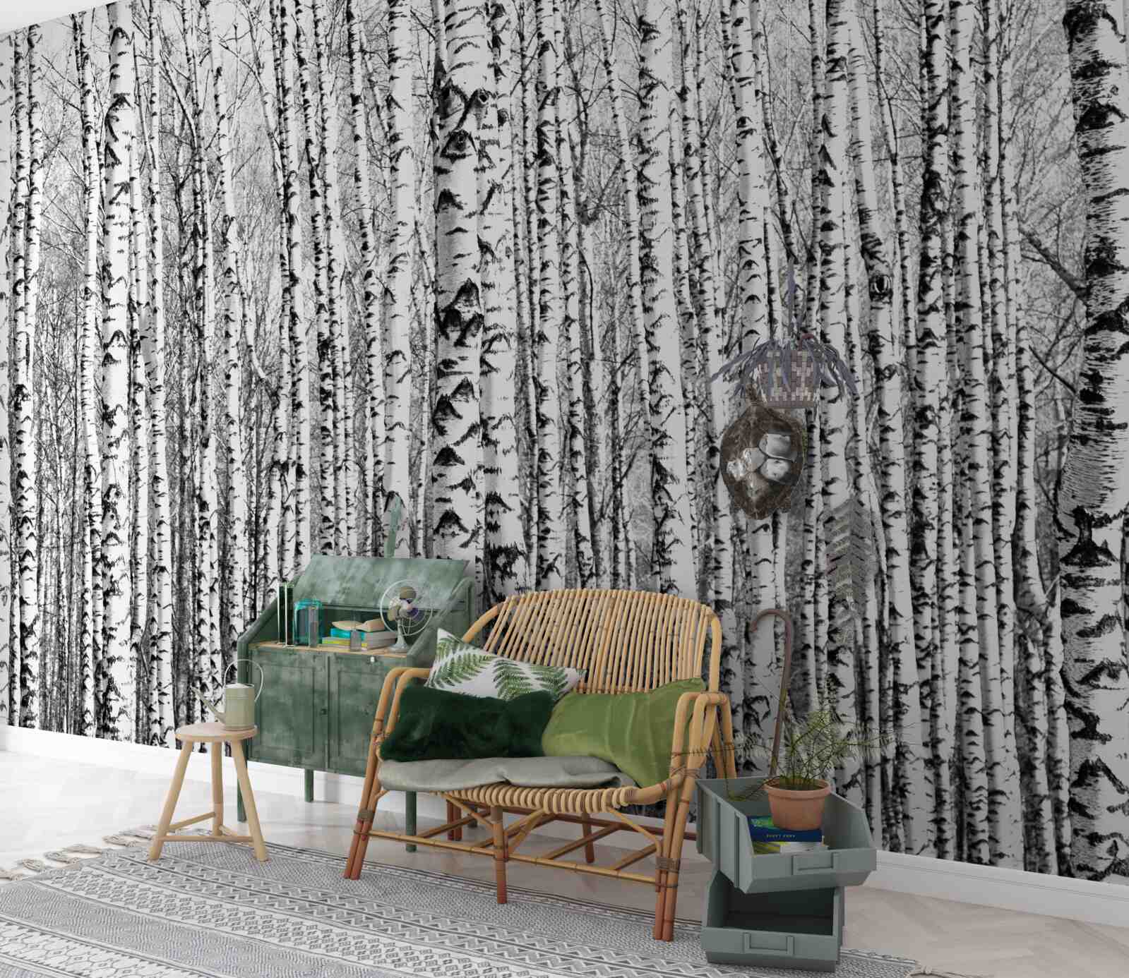 Papier peint de nombreux bouleaux