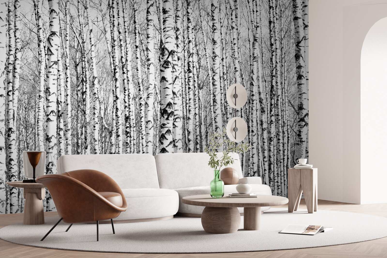 Papier peint de nombreux bouleaux