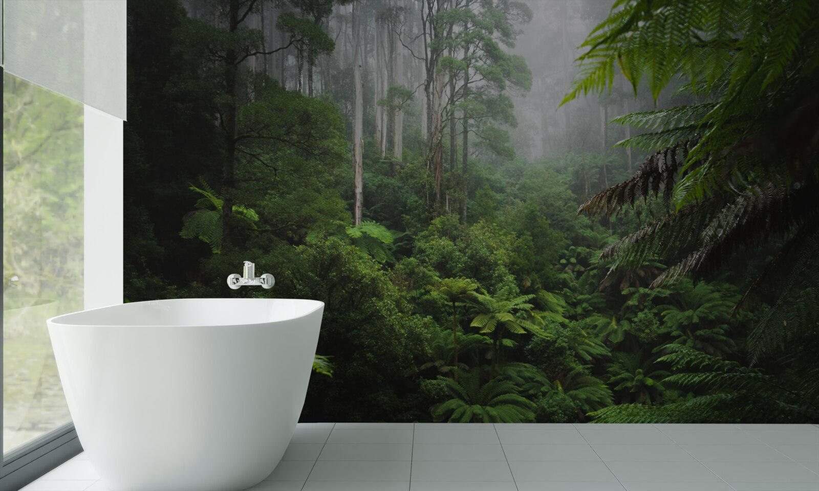 Papier peint forêt dense d'émeraude