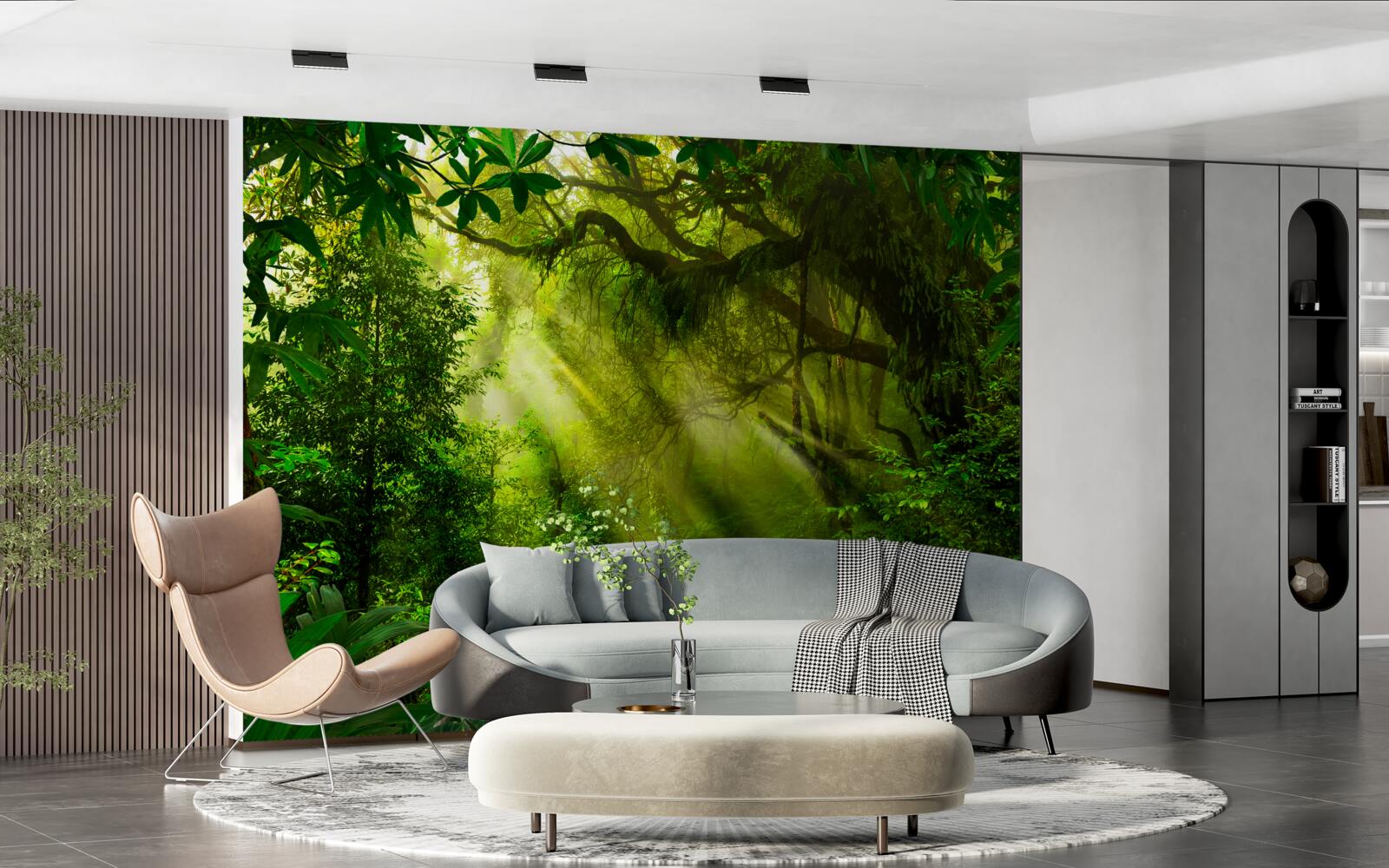 Papier peint un pont au cœur de la forêt