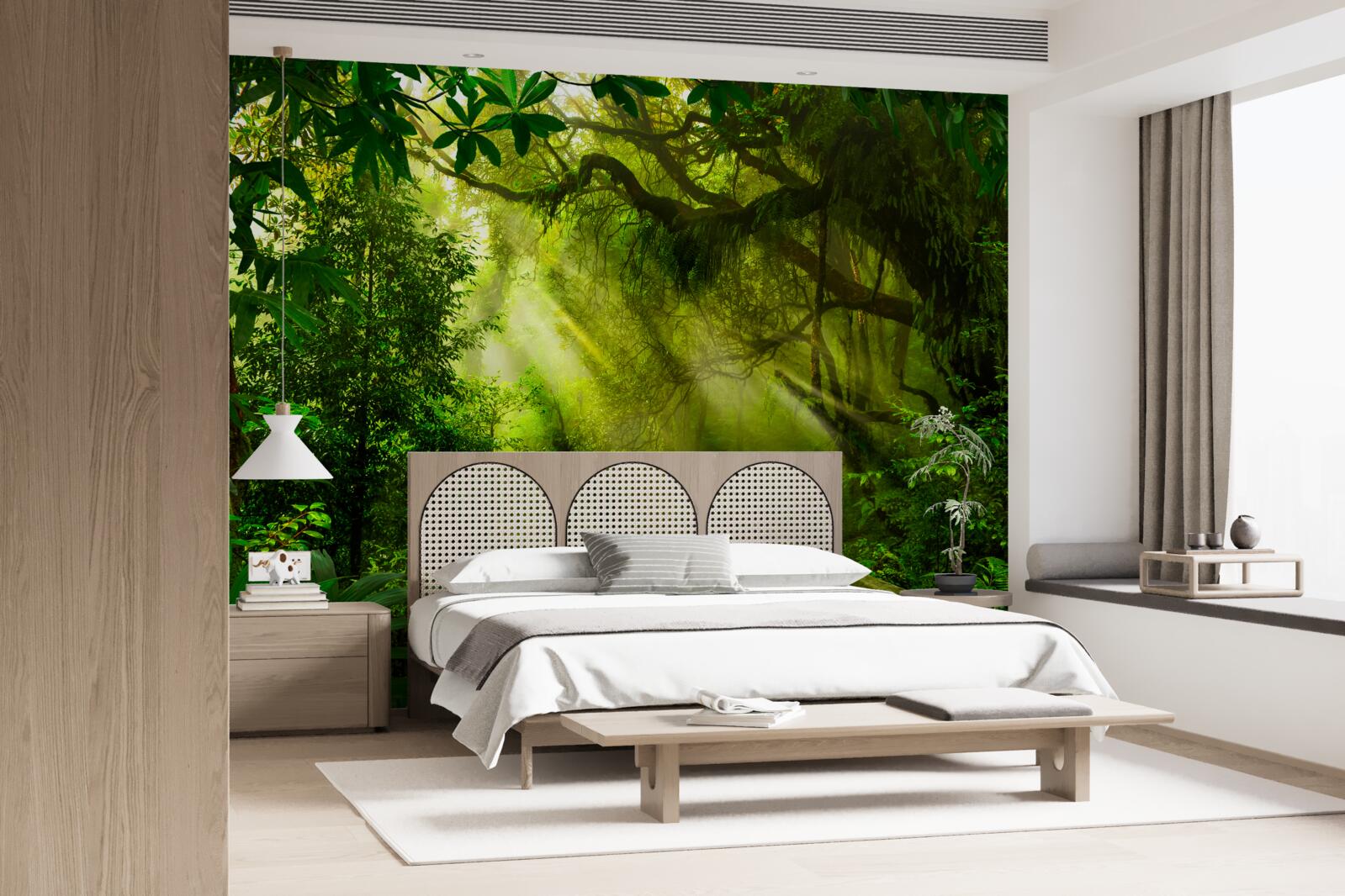 Papier peint un pont au cœur de la forêt