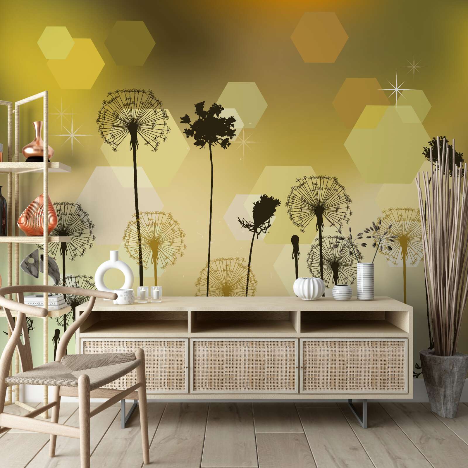 Papier peint étranges plantes peintes