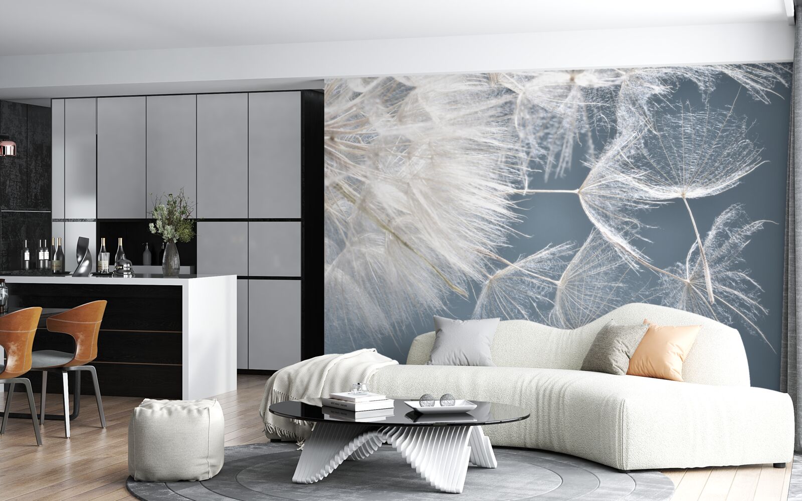 Papier peint macrophotographie de pissenlits