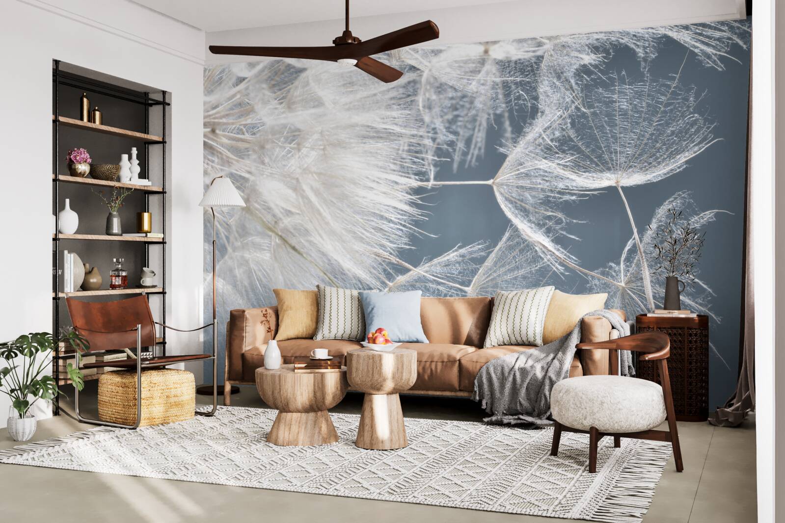 Papier peint macrophotographie de pissenlits