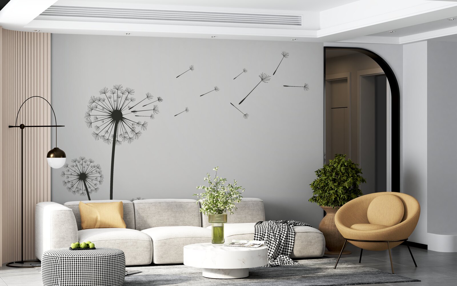 Papier peint l'asclépiade tombée s'envole