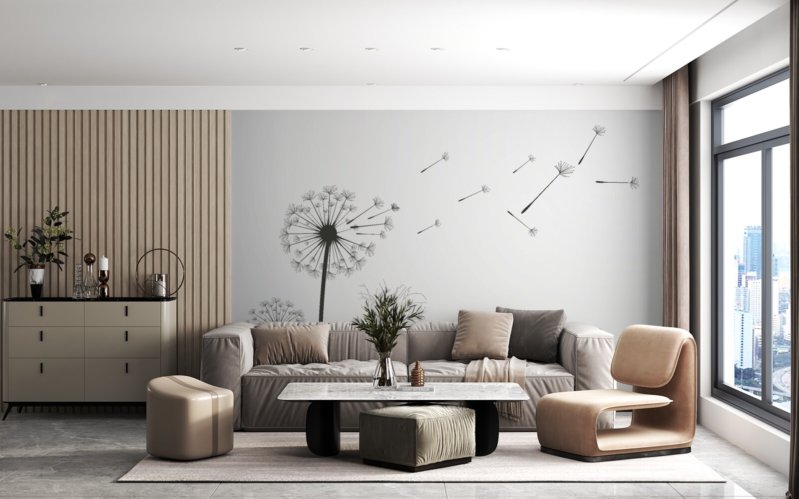 Papier peint l'asclépiade tombée s'envole