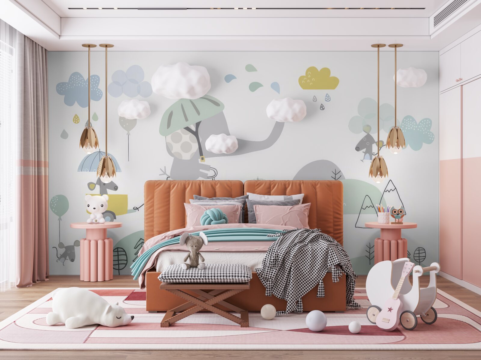 Papier peint d'autres animaux et un éléphant sur un vélo