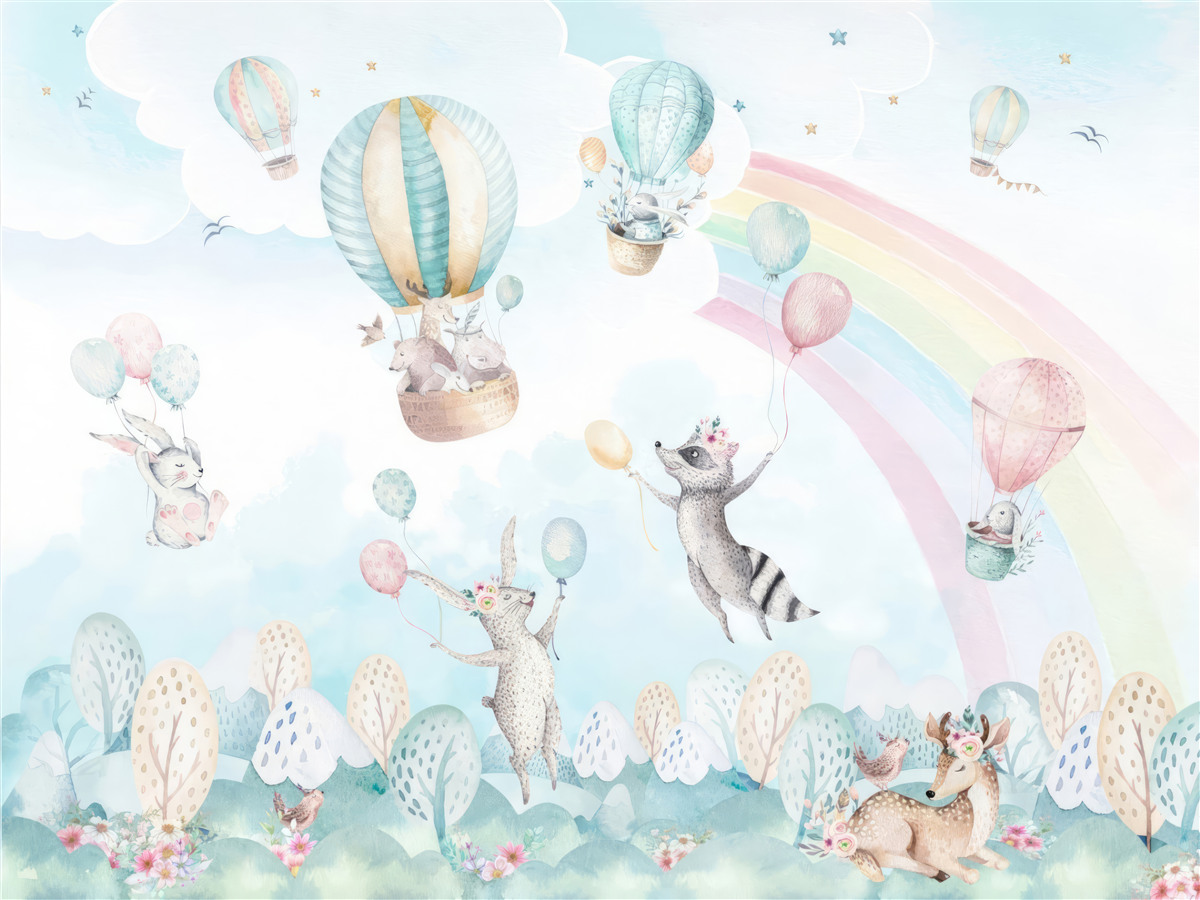 Papier peint les animaux jouent avec des balles et volent