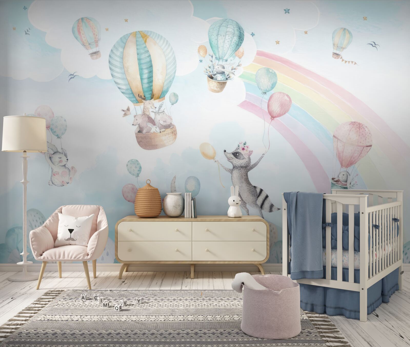 Papier peint les animaux jouent avec des balles et volent