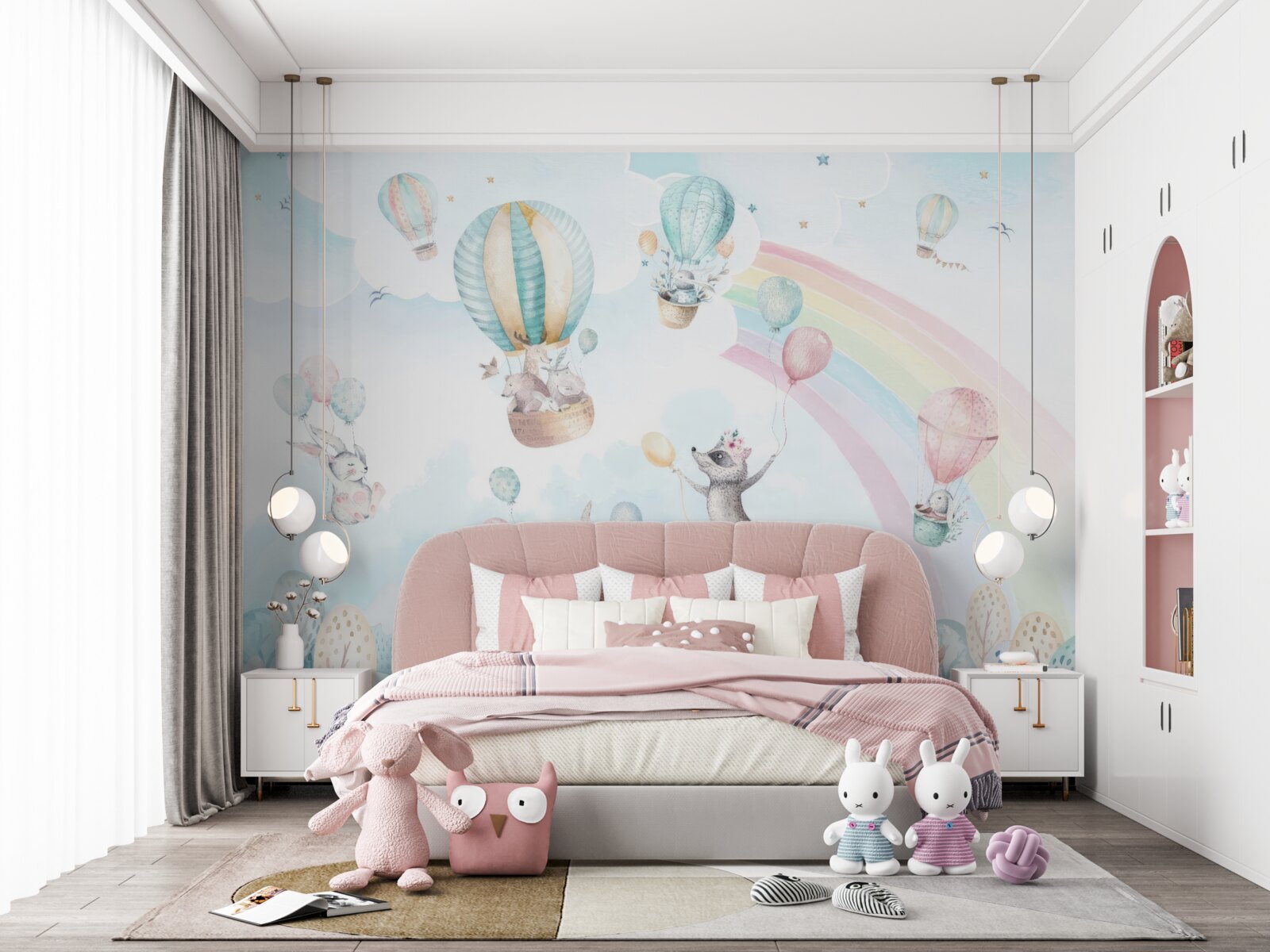 Papier peint les animaux jouent avec des balles et volent