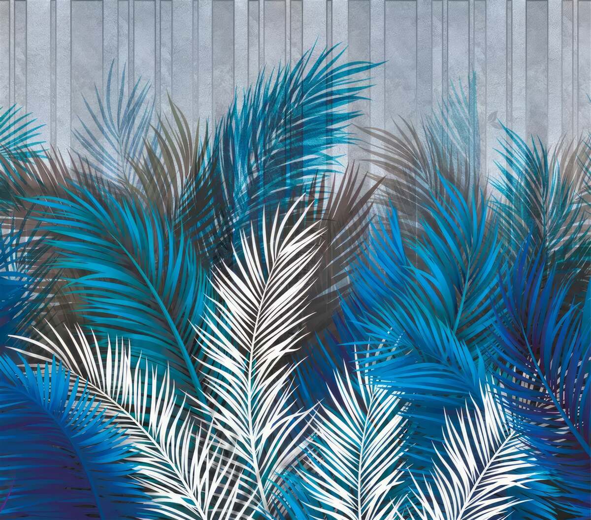 Papier peint feuilles de fougère de différentes couleurs