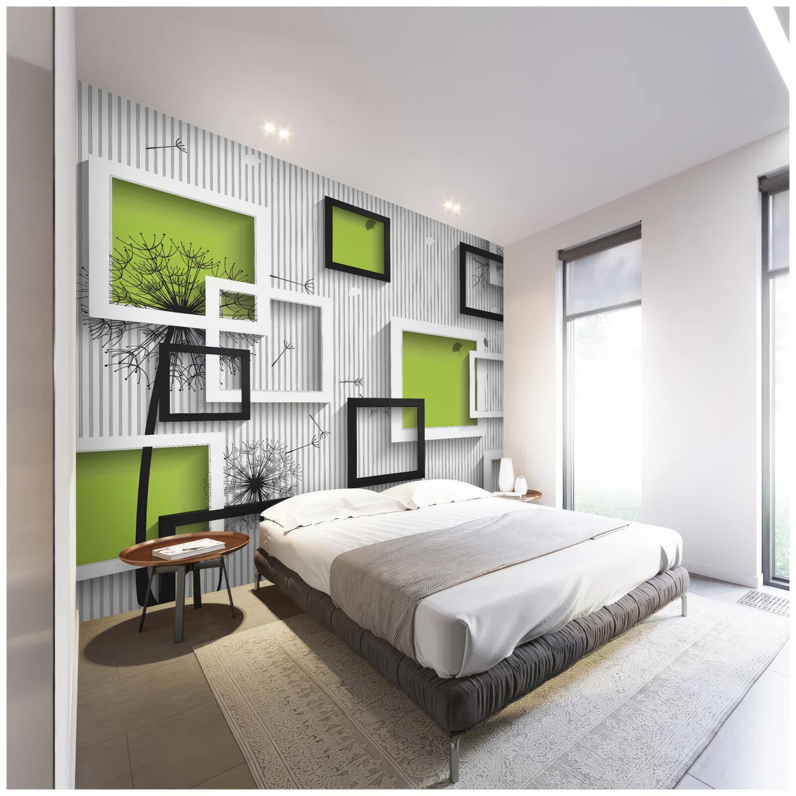 Papier peint les cadres sont en noir et blanc