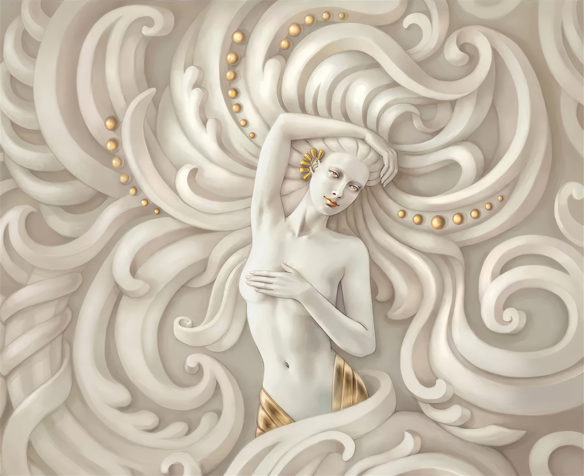 Papier peint fille nue à la peau pâle