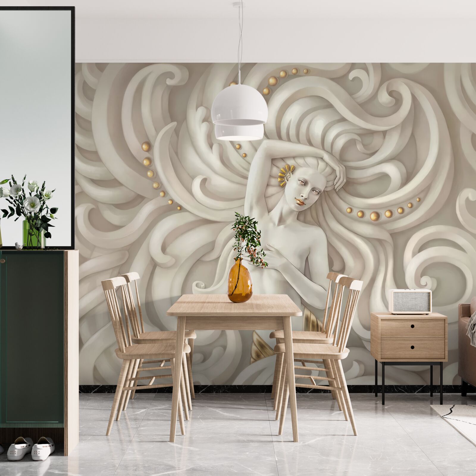 Papier peint fille nue à la peau pâle