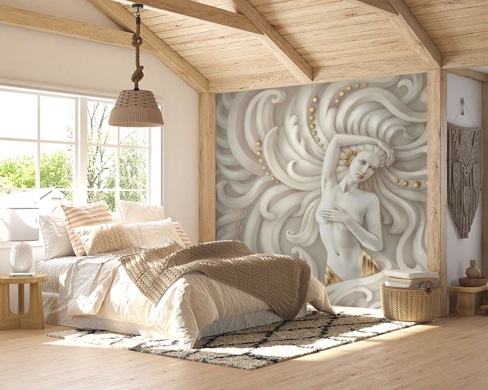 Papier peint fille nue à la peau pâle