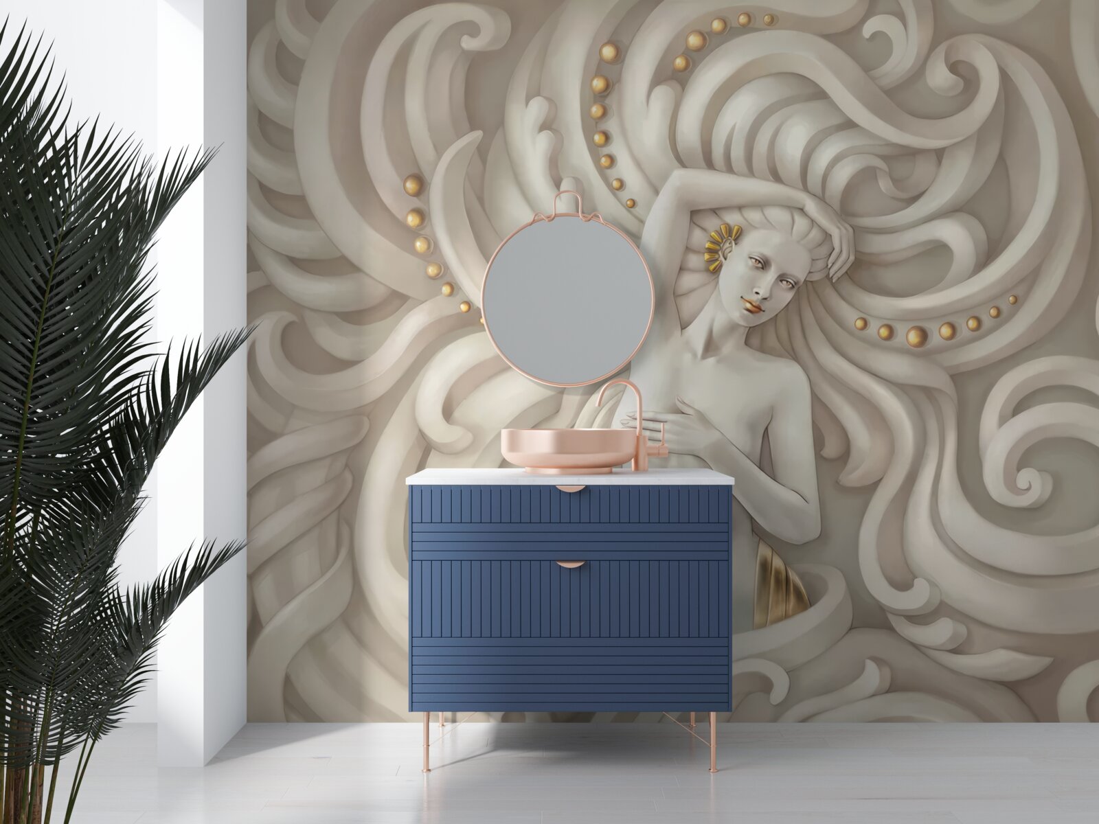 Papier peint fille nue à la peau pâle