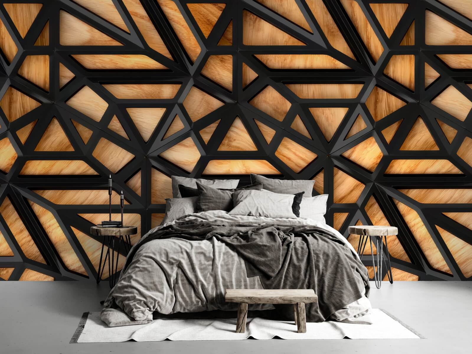 Papier peint lignes sombres sur fond brun