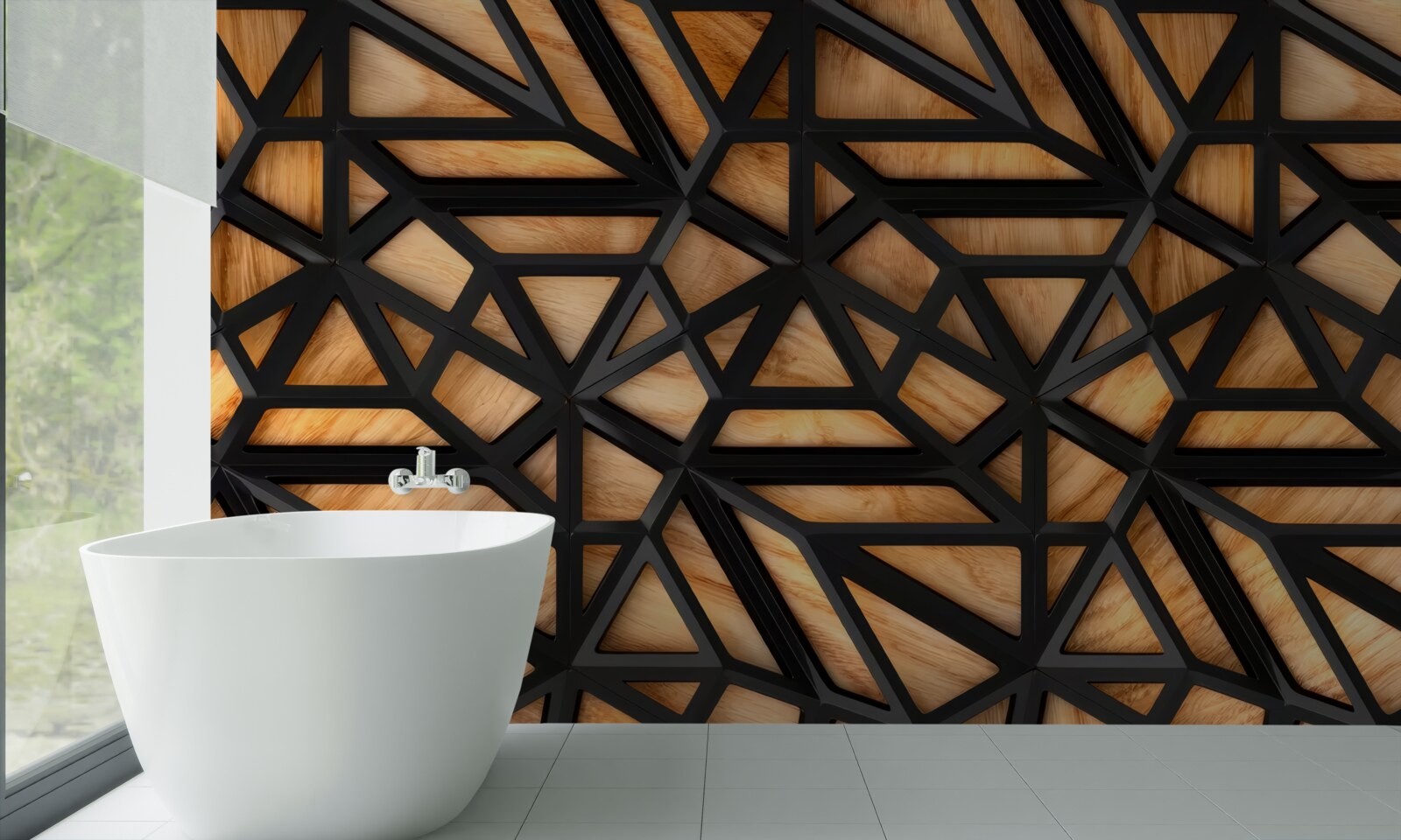 Papier peint lignes sombres sur fond brun