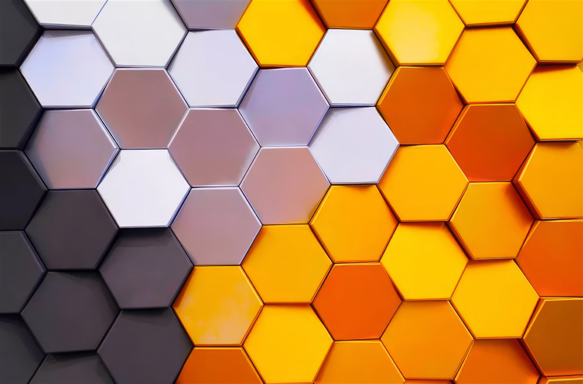 Papier peint formes hexagonales multicolores