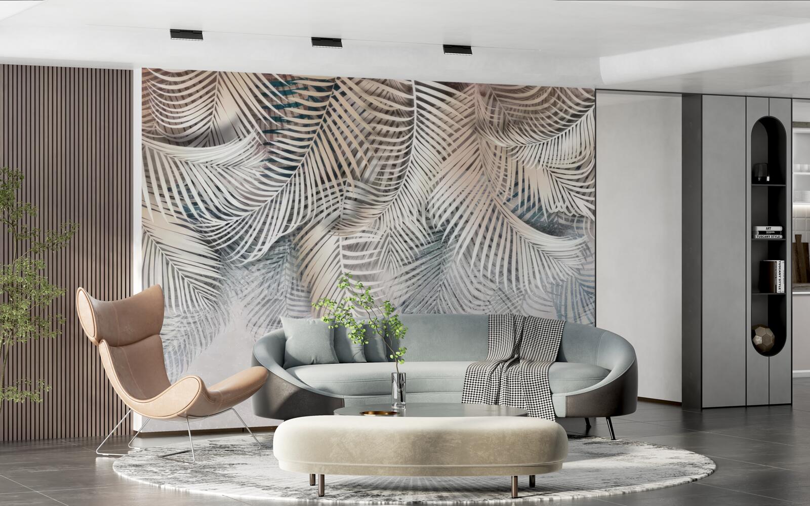 Papier peint les feuilles de fougères sont claires et brunes