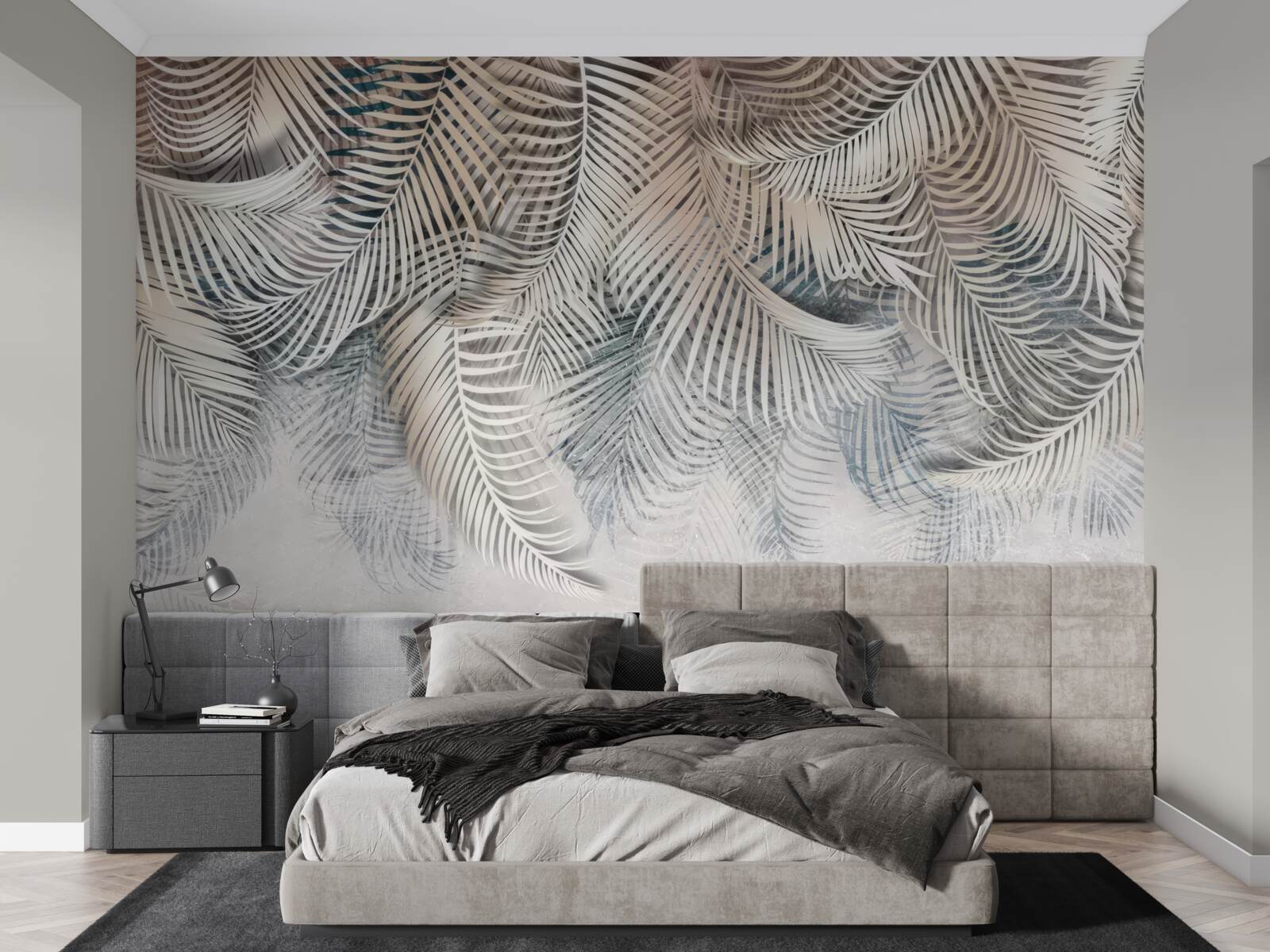 Papier peint les feuilles de fougères sont claires et brunes