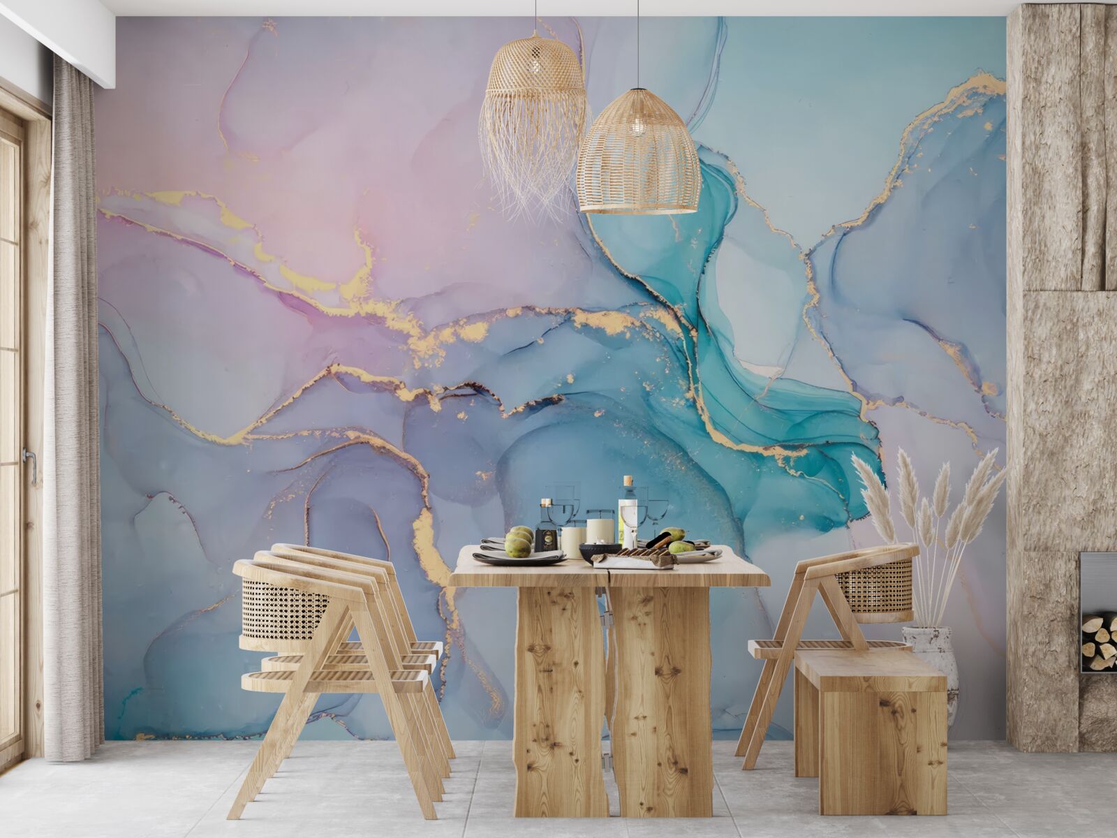 Papier peint fond de marbre aux couleurs pastel