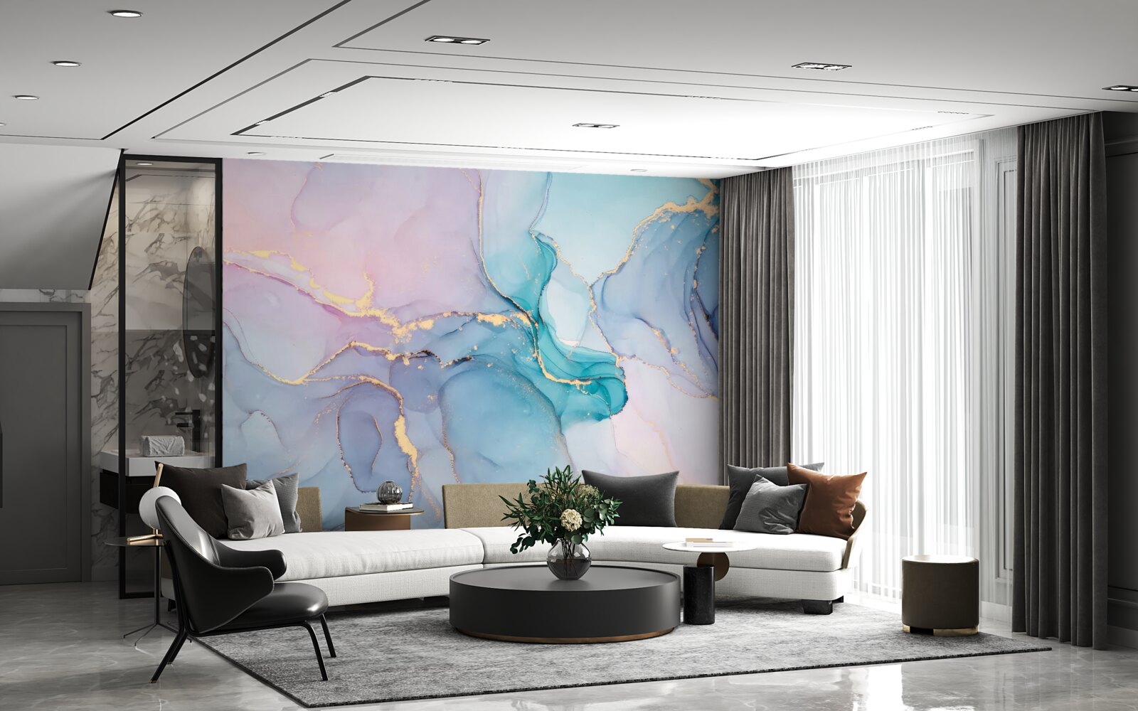 Papier peint fond de marbre aux couleurs pastel