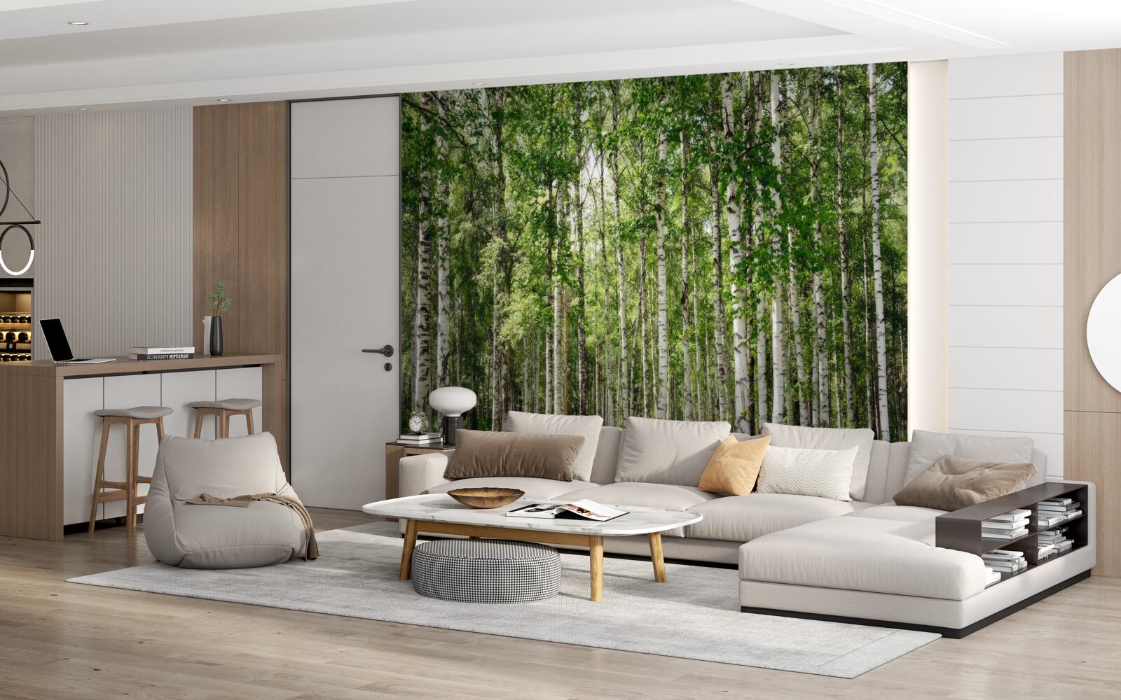 Papier peint plein de charme de bouleau