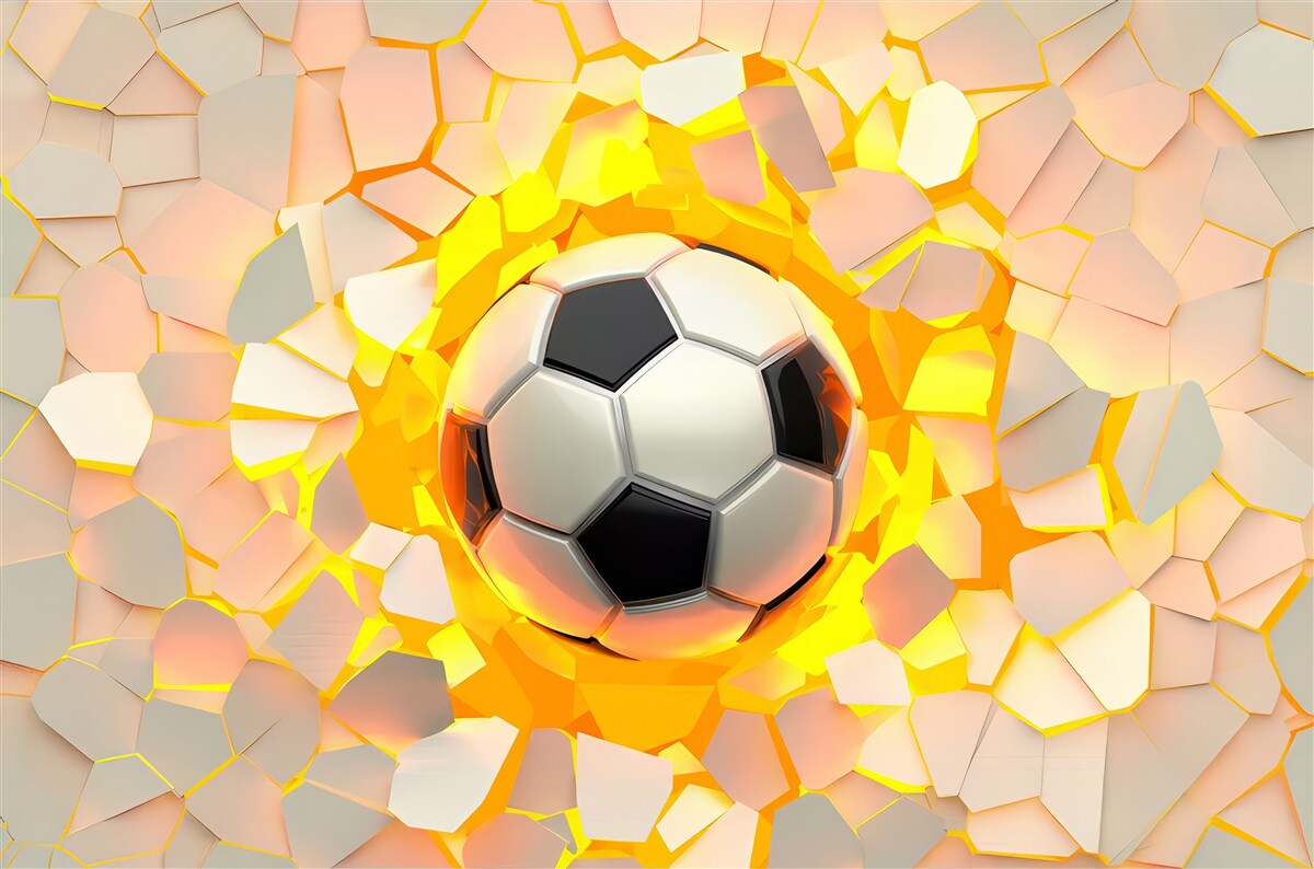 Papier peint la balle traverse le mur et émet une lueur dorée