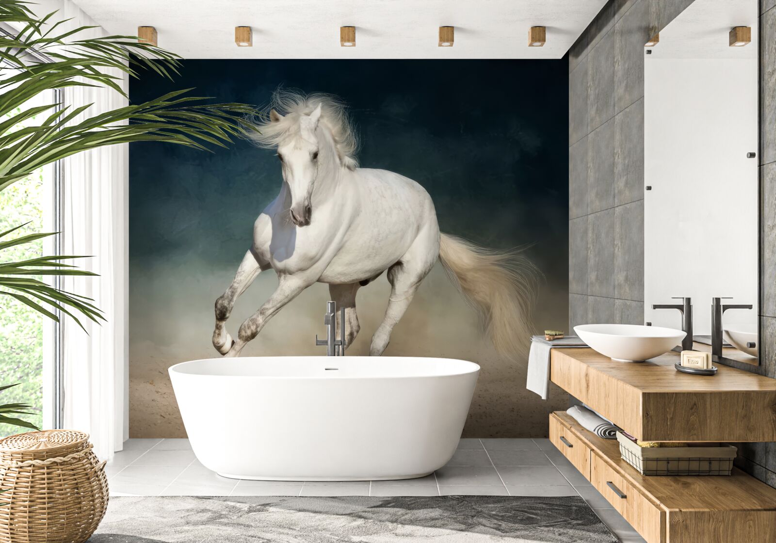 Papier peint piste du cheval blanc